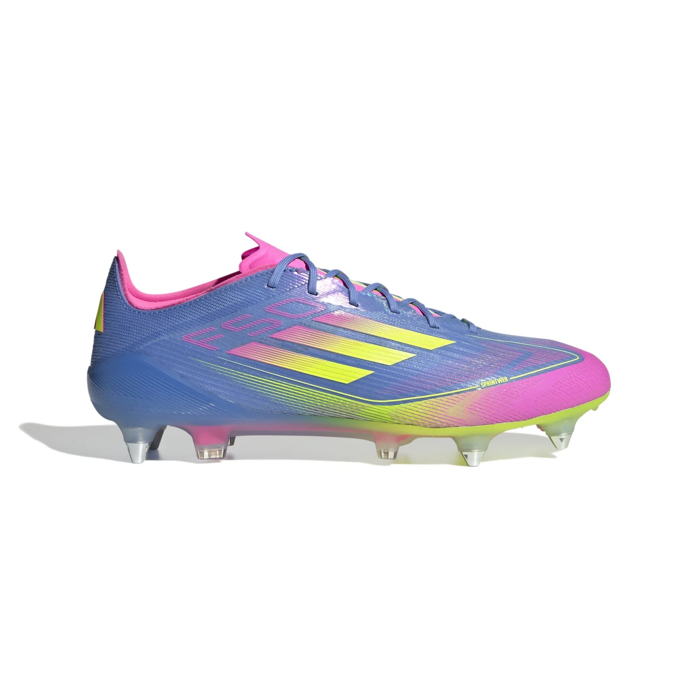 Adidas F50 Elite IJzeren-Nop Voetbalschoenen (SG) Blauw Neongeel Roze