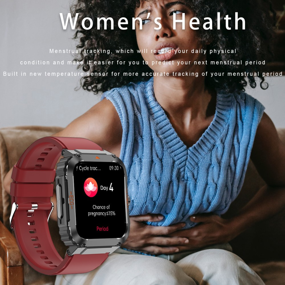 Fitness Tracker Smart Watch mit Herzfrequenz- / Körpertemperatur- / Blutdruckmessung   EKG Funktion und 1.92