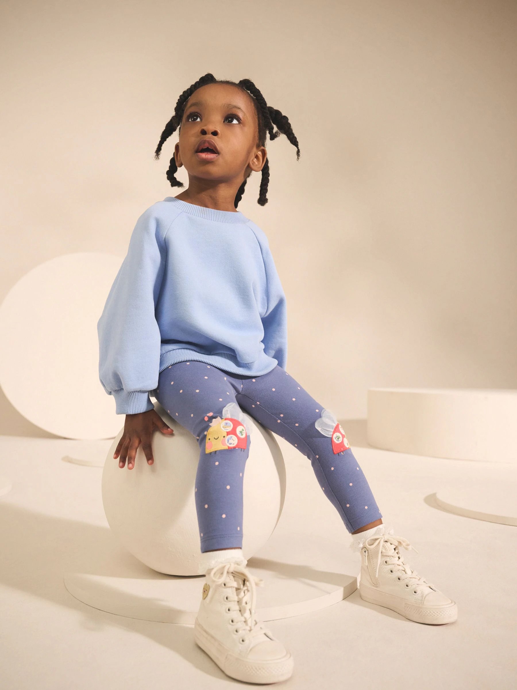 Blauw lieveheersbeestje - Versierde leggings (3 mnd-7 jr)