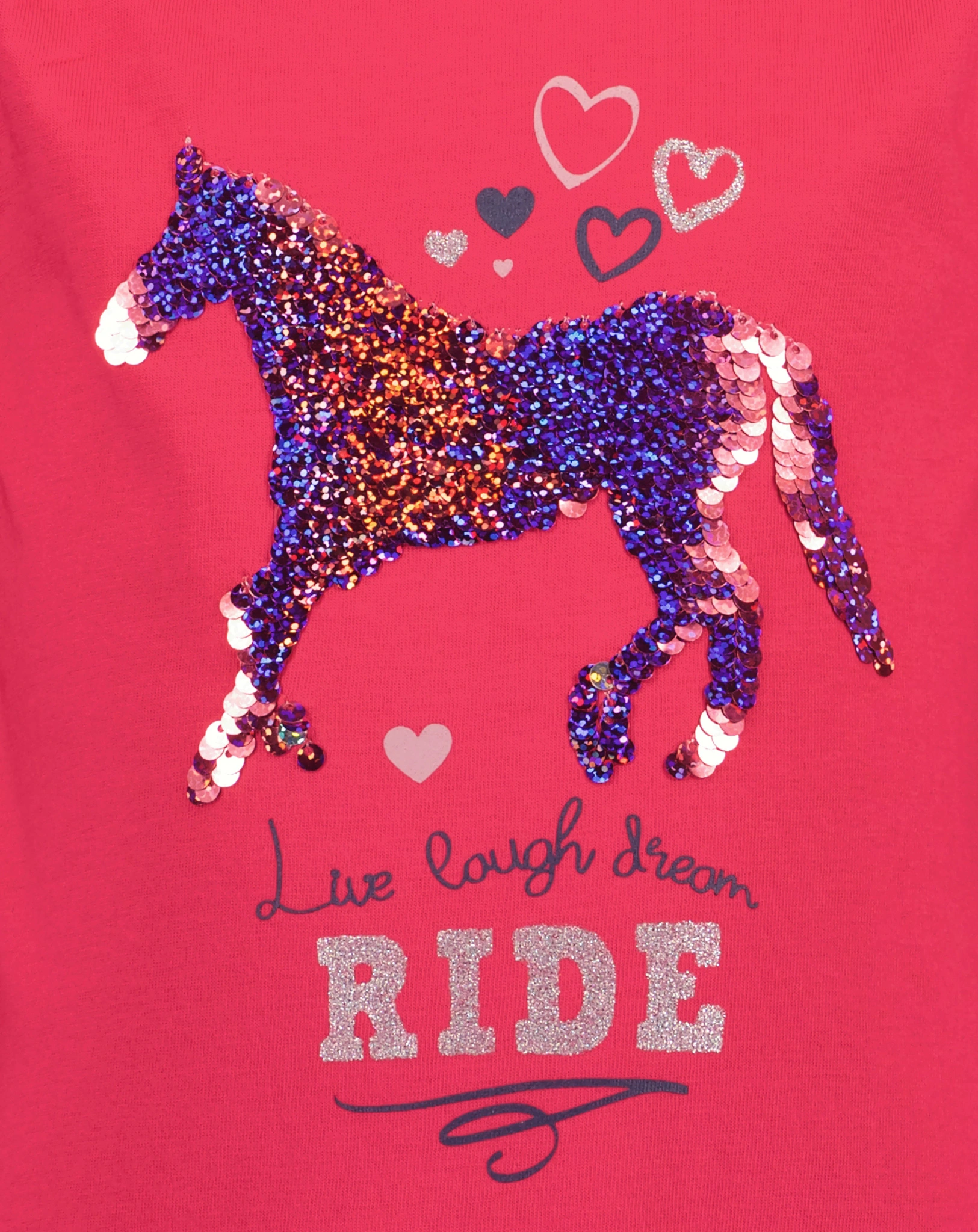 Langarmshirt LIVE LOVE DREAM in magenta