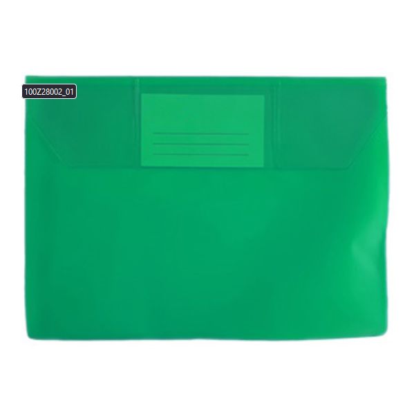 Envelope A5 PVC Translucido c/ Visor Verde Pack 10 Un.