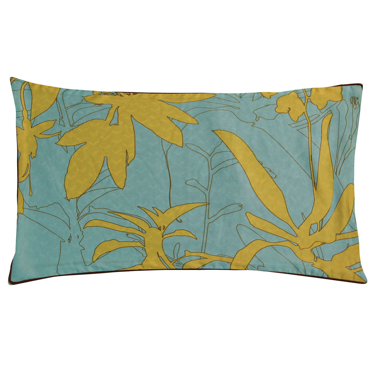 Perle de Coton Coussin 100% Satin de Coton Janis vert/jaune
