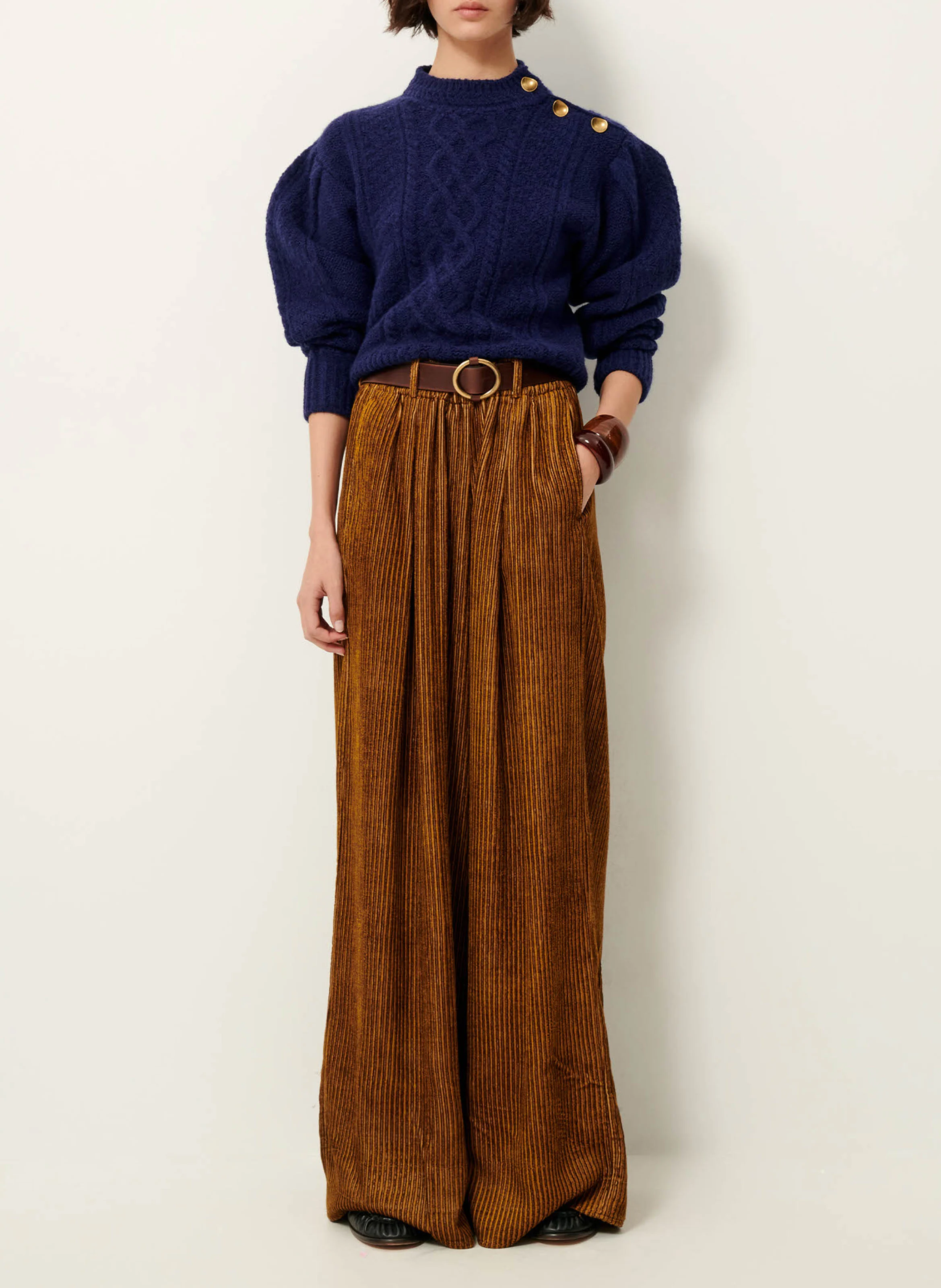 VASCO - Pull col rond en laine| Bleu