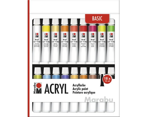 Marabu Acrylverfset, 18-delig, 18 x 12 ml