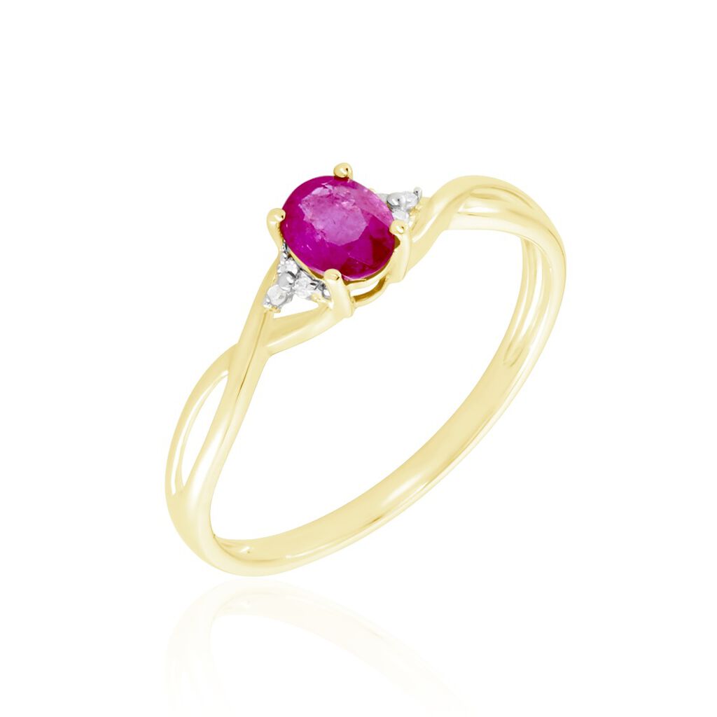 Bague Or Jaune Cassie Rubis Diamants
