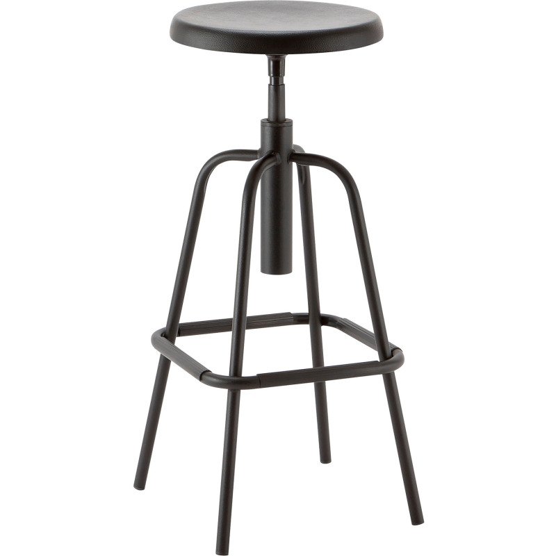 Tabouret Industry réglable en hauteur avec pied métal et repose-pied