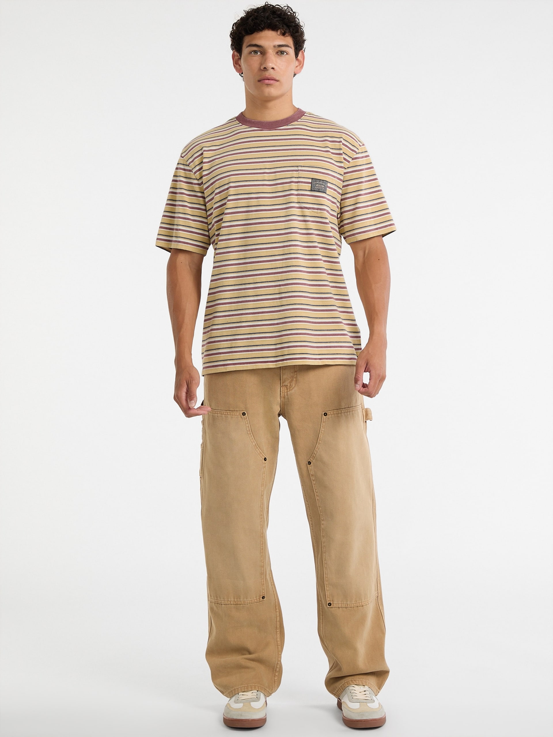 Camiseta GUESS Originals Eco com Listras Horizontais e Bolso
