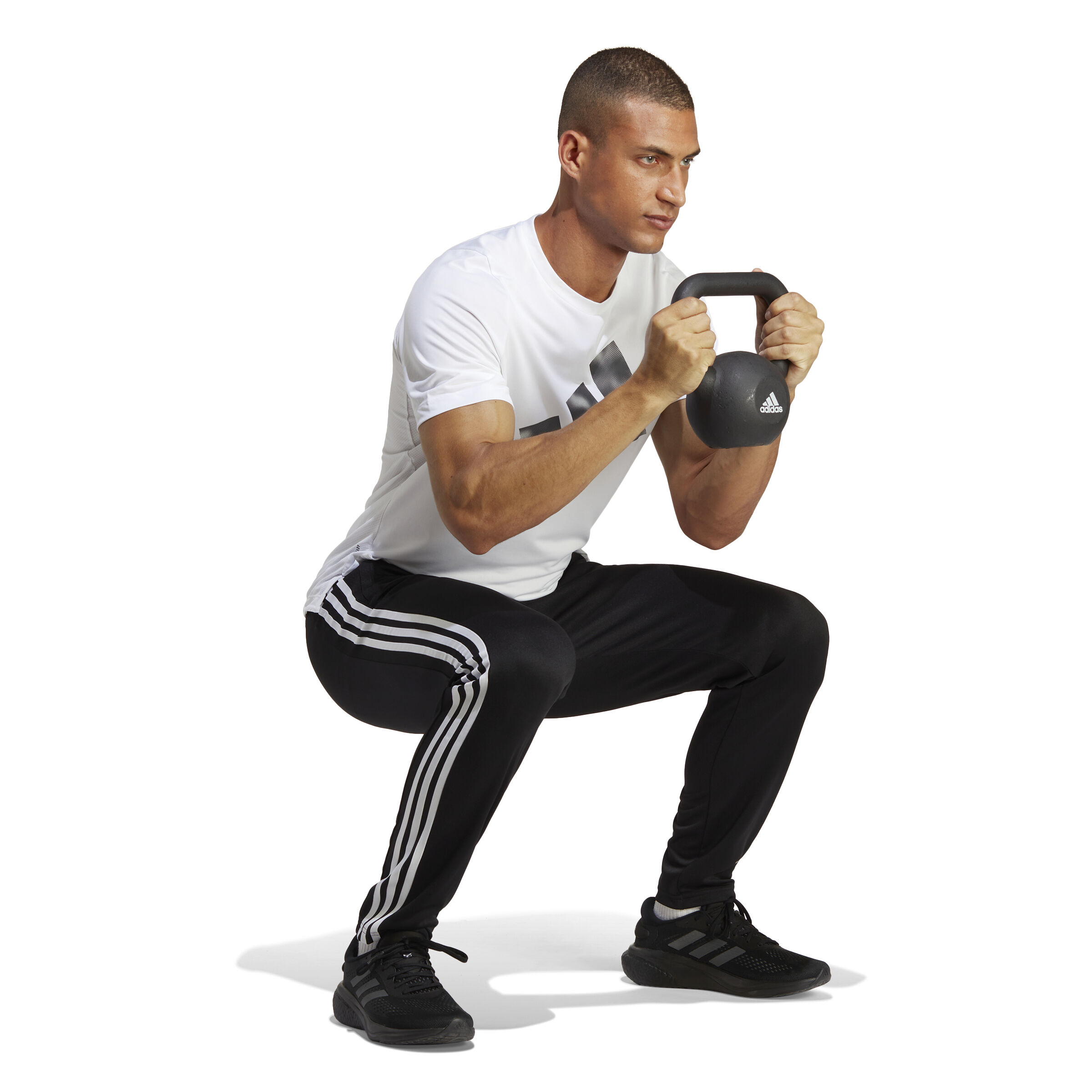 adidas Training Essential Base 3 Pantalon Survêtement Hommes - Noir , Blanc
