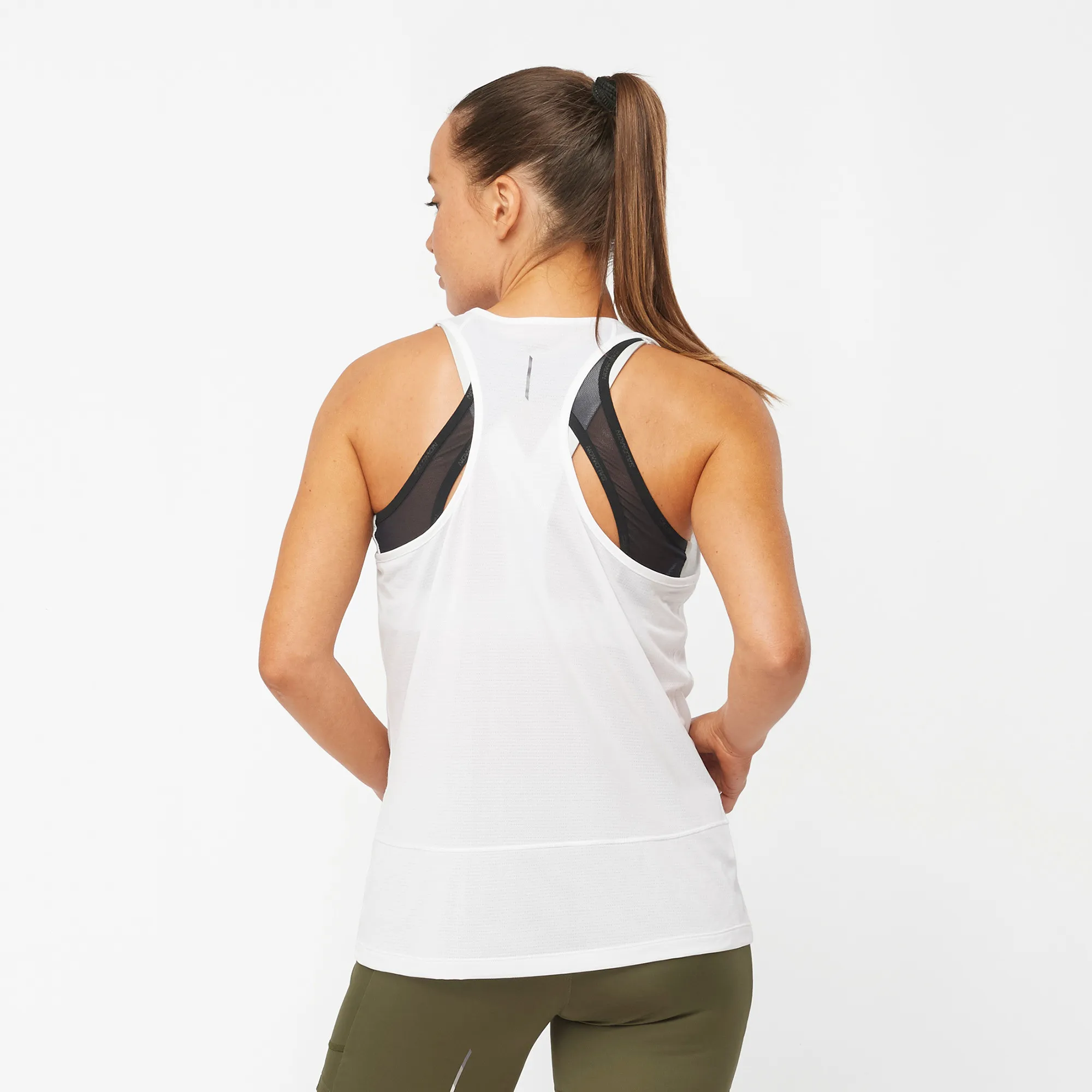 Salomon Women's Cross Run Singlet White