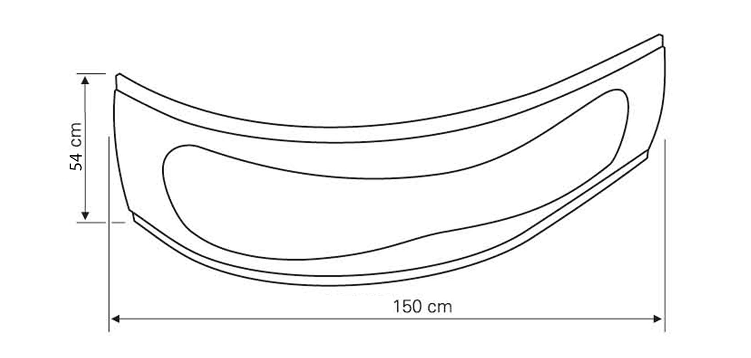Aqualine Cidlina badpaneel 150x54cm