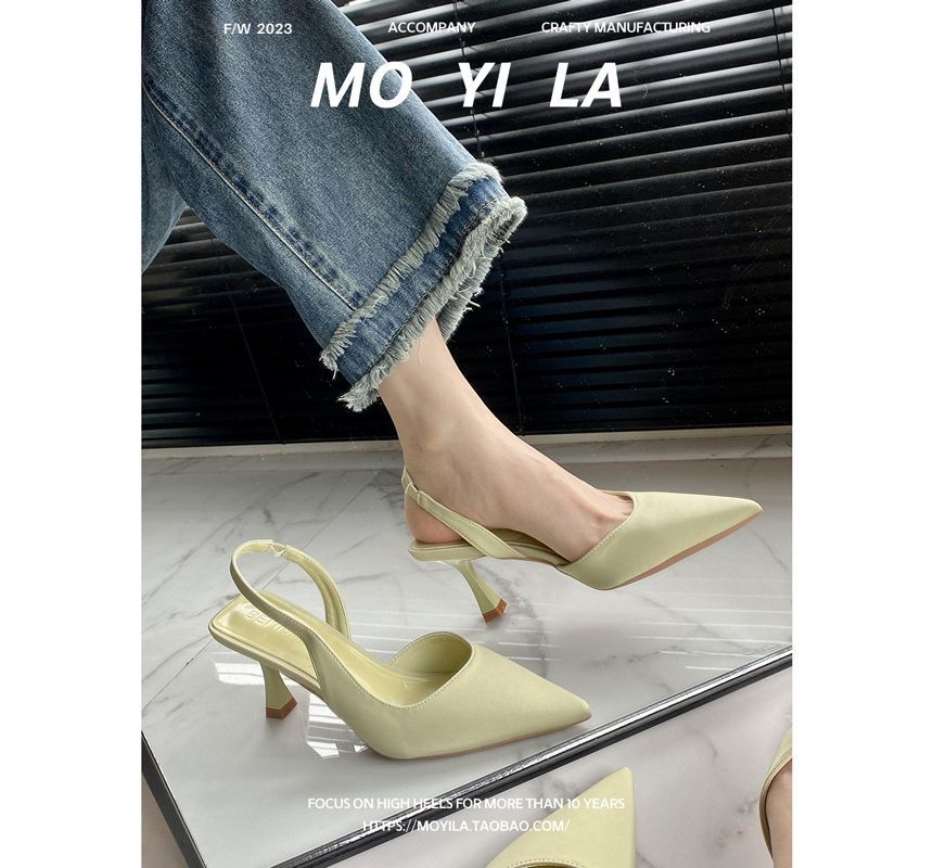 Karlao - Effen slingback-muiltjes met hoge hak