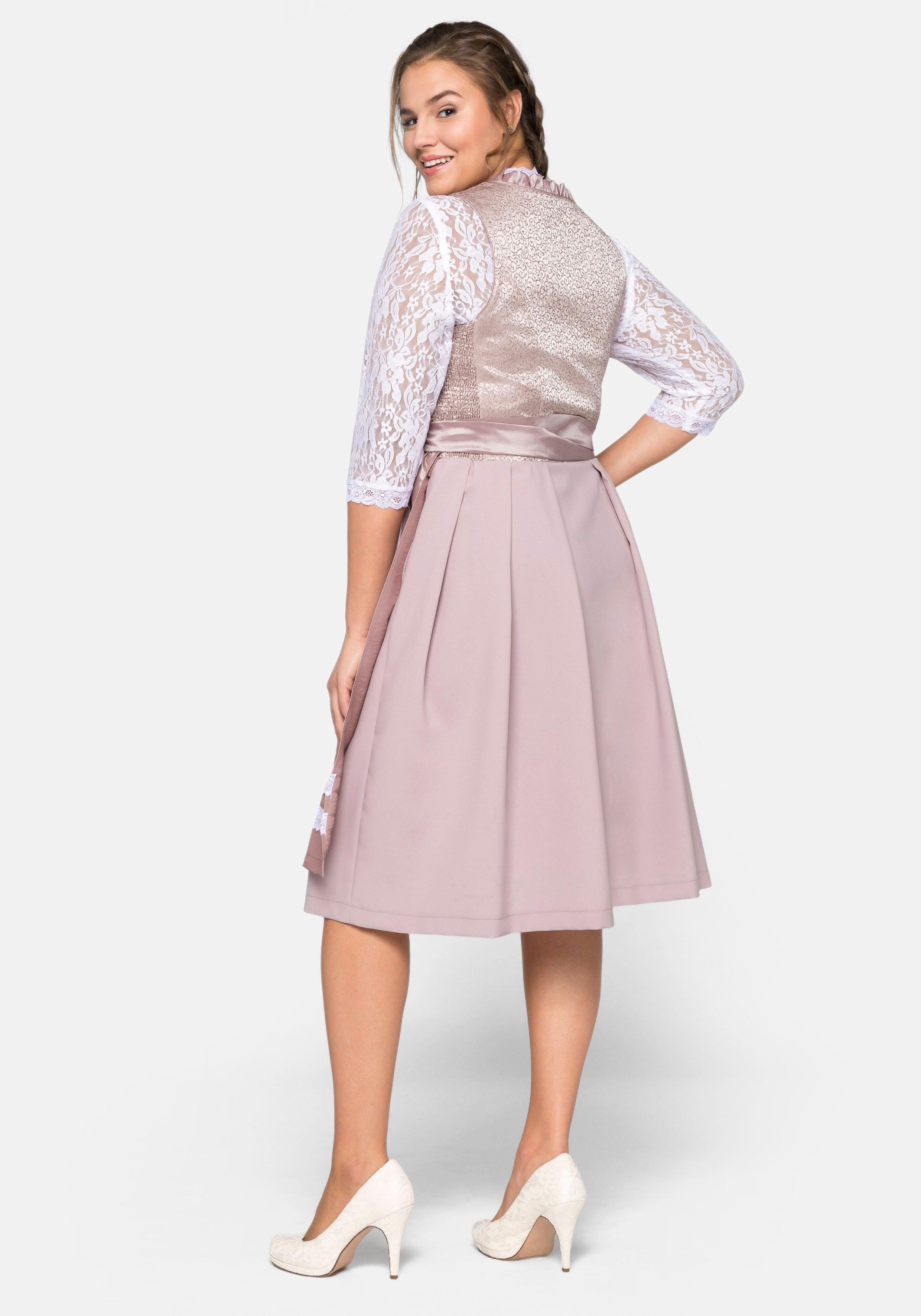 Dirndl 3-teilig mit Schürze und Spitzenbluse