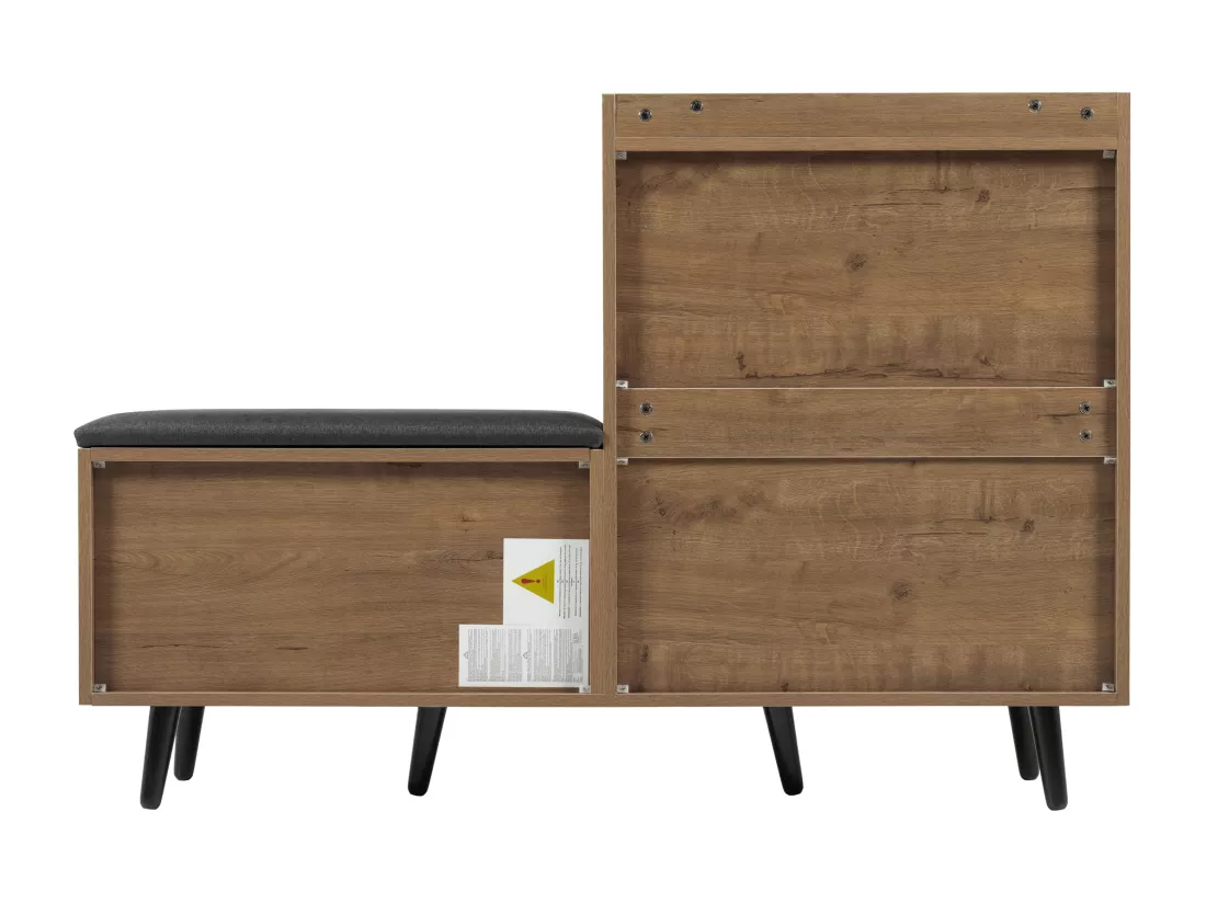 Meuble à chaussures - avec une banquette et 4 portes - Marron