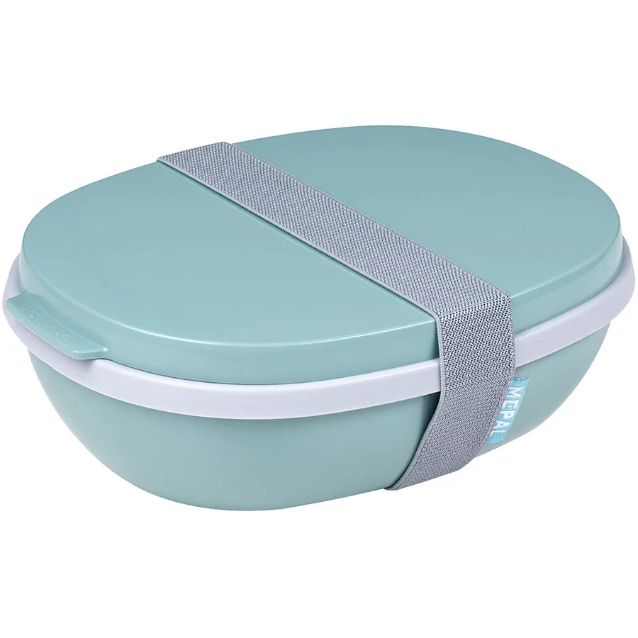 Mepal Lunchbox Duo mit Besteck Ellipse 22,5 x 17,5 cm türkis