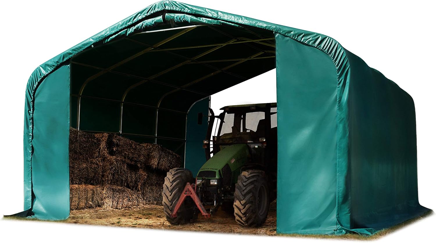 TOOLPORT Weideunterstand 6x6 m PVC Plane 2300 Newton Unterstand Lagerzelt grün für Erduntergrund