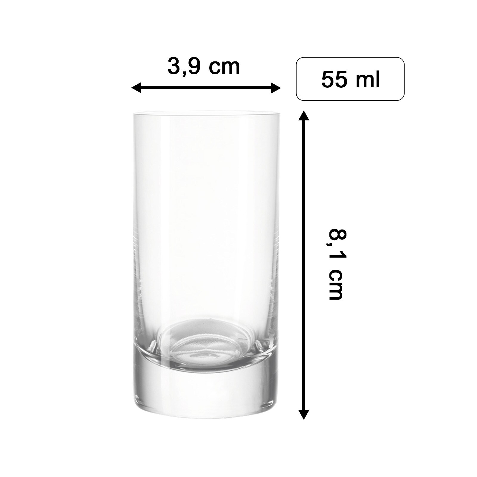 LUXENTU Stamper Schnaps-Ensemble 55 ml 6er Set