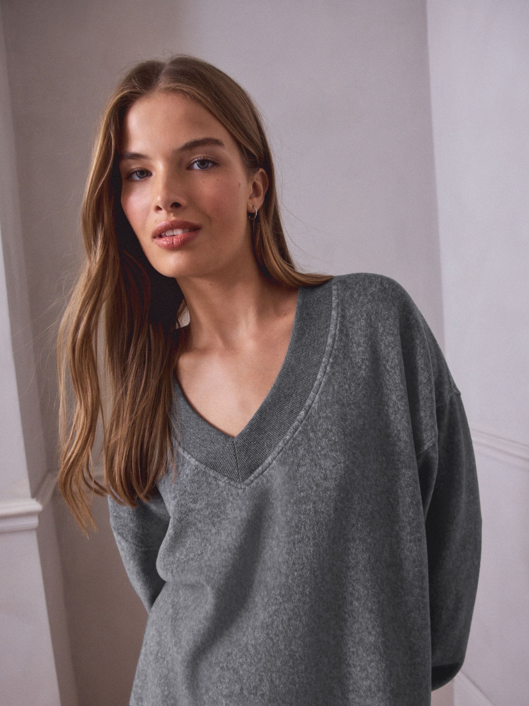 Grijs - STUDIO Fleece Tunic & Joggers Set