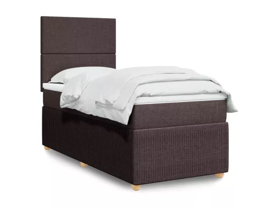 Sommier à lattes de lit avec matelas Marron foncé 90x190 cm