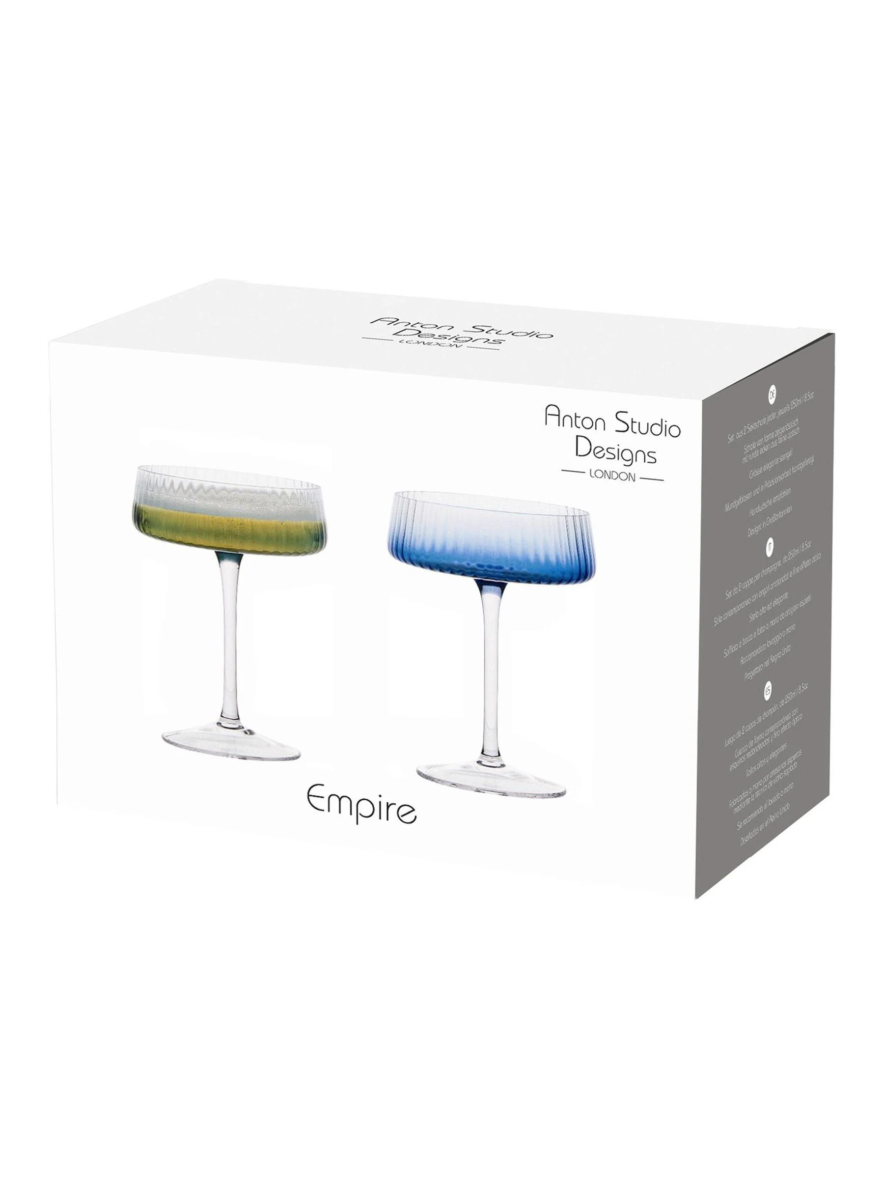 Anton Studio Designs Set of 2 Empire Champagne Saucers