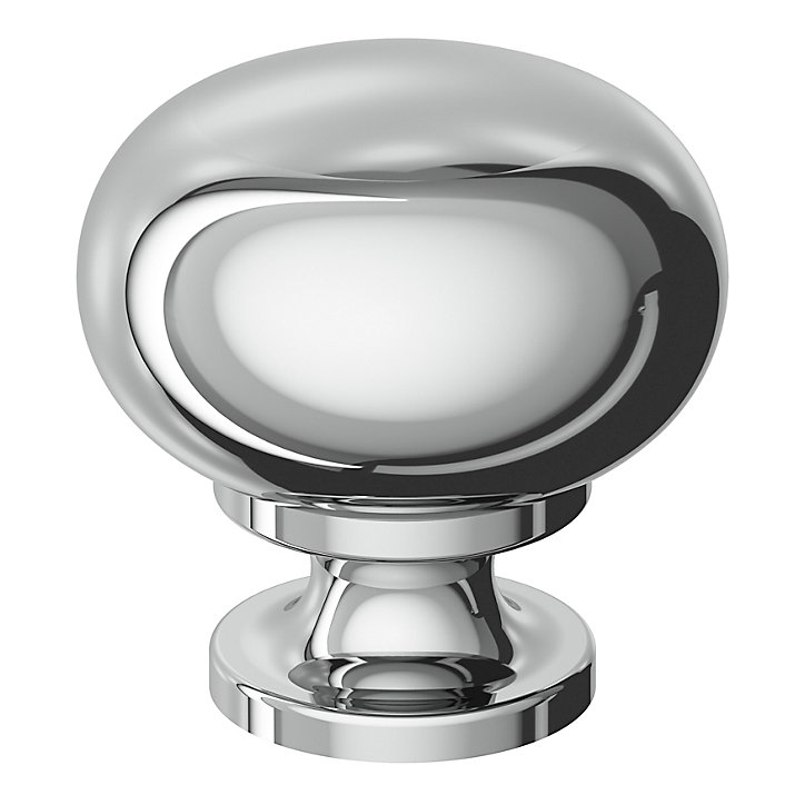 Bouton de meuble arrondi GoodHome Primel gris Ø3.2cm x l.3.2cm x h.3cm x p.3cm