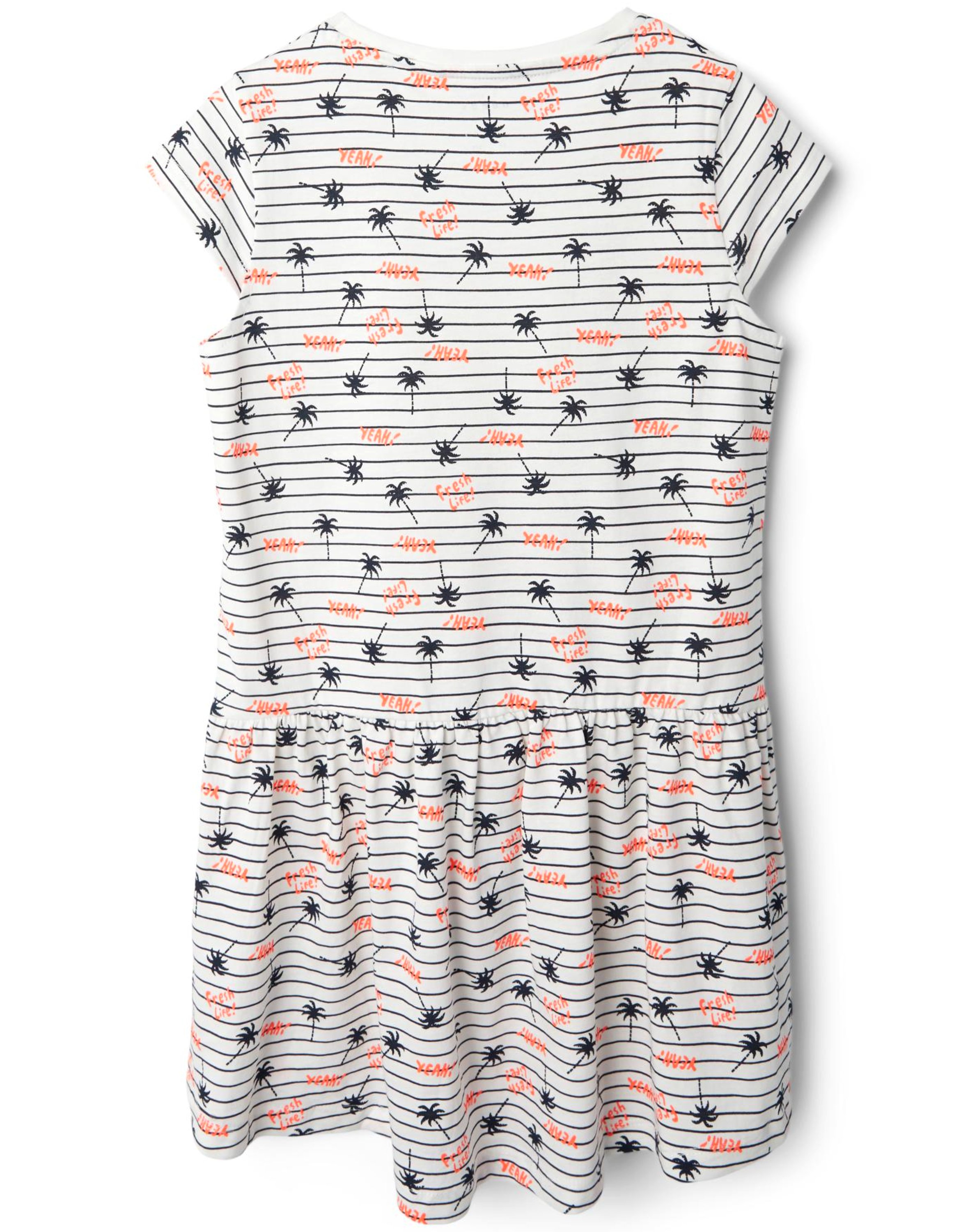 Kurzarm-Kleid NKFVIGGA PALMS in white alyssum