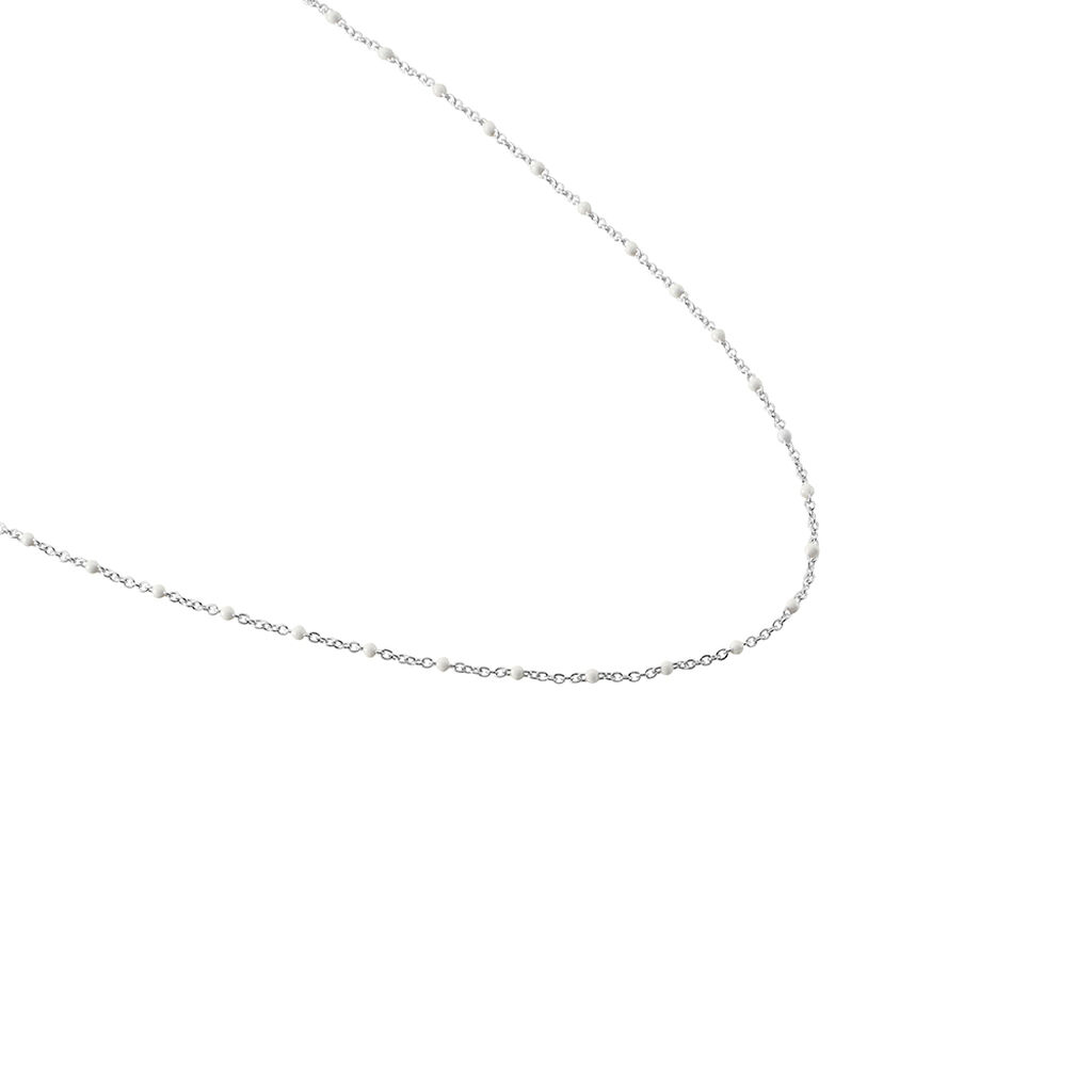 Collier Polka Argent Blanc