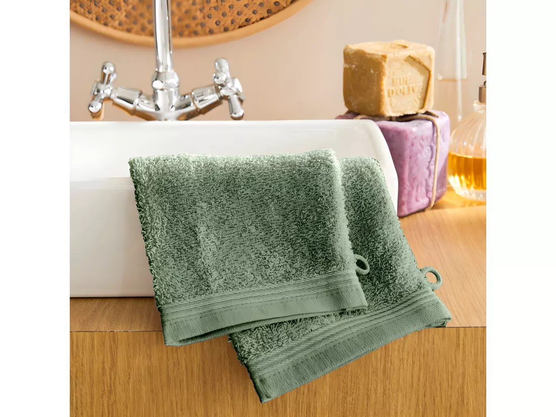 Lot de 2 gants de toilette 