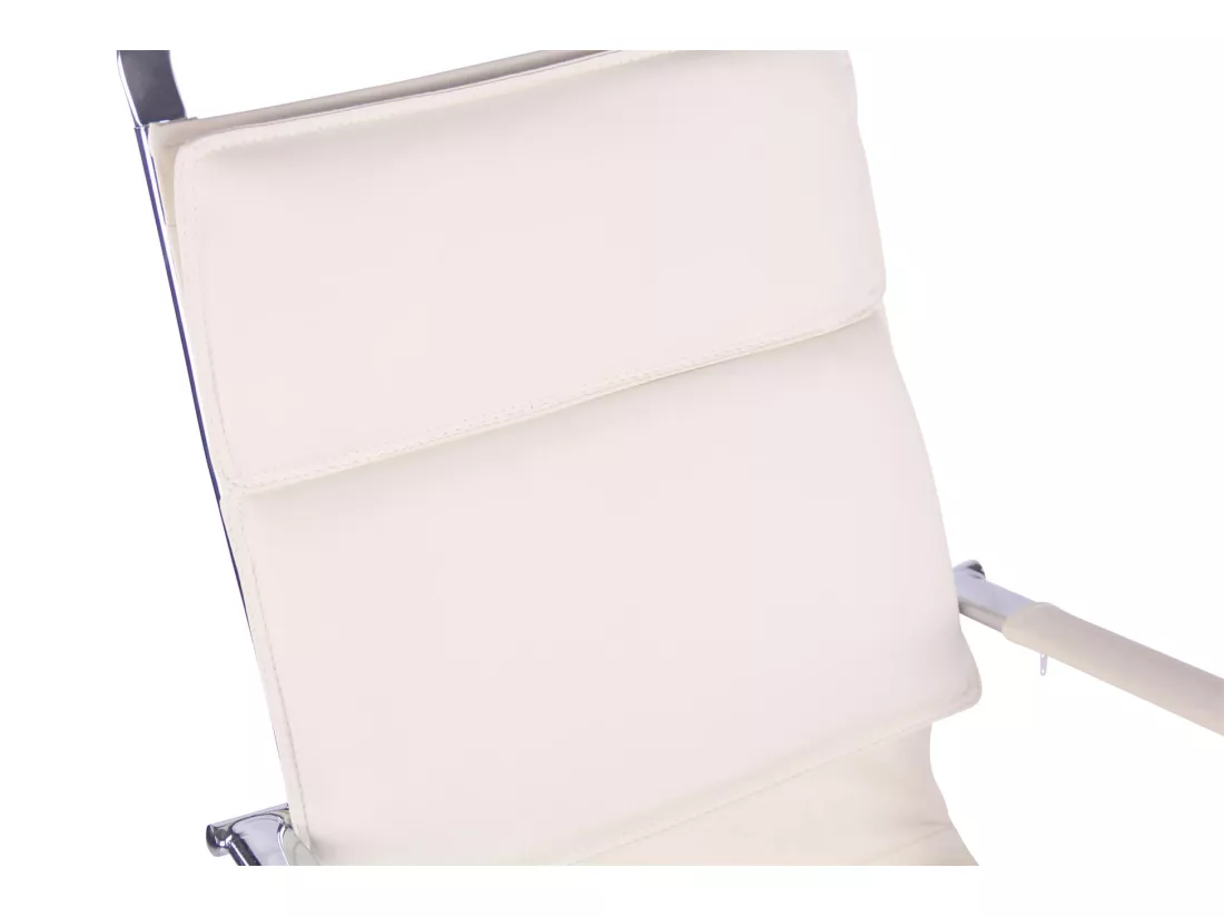 Chaise de bureau - Similicuir & Métal chromé - Crème - Bedford