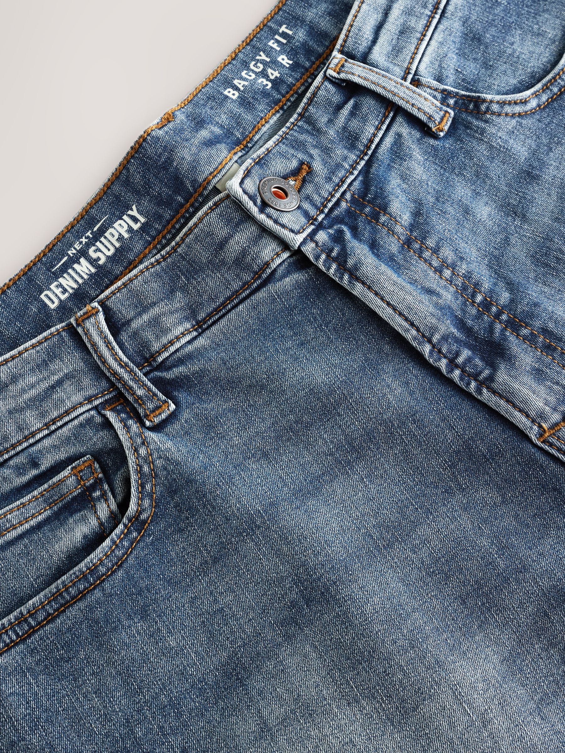 Blauw/grijs - Baggy pasvorm - Klassieke stretchy jeans