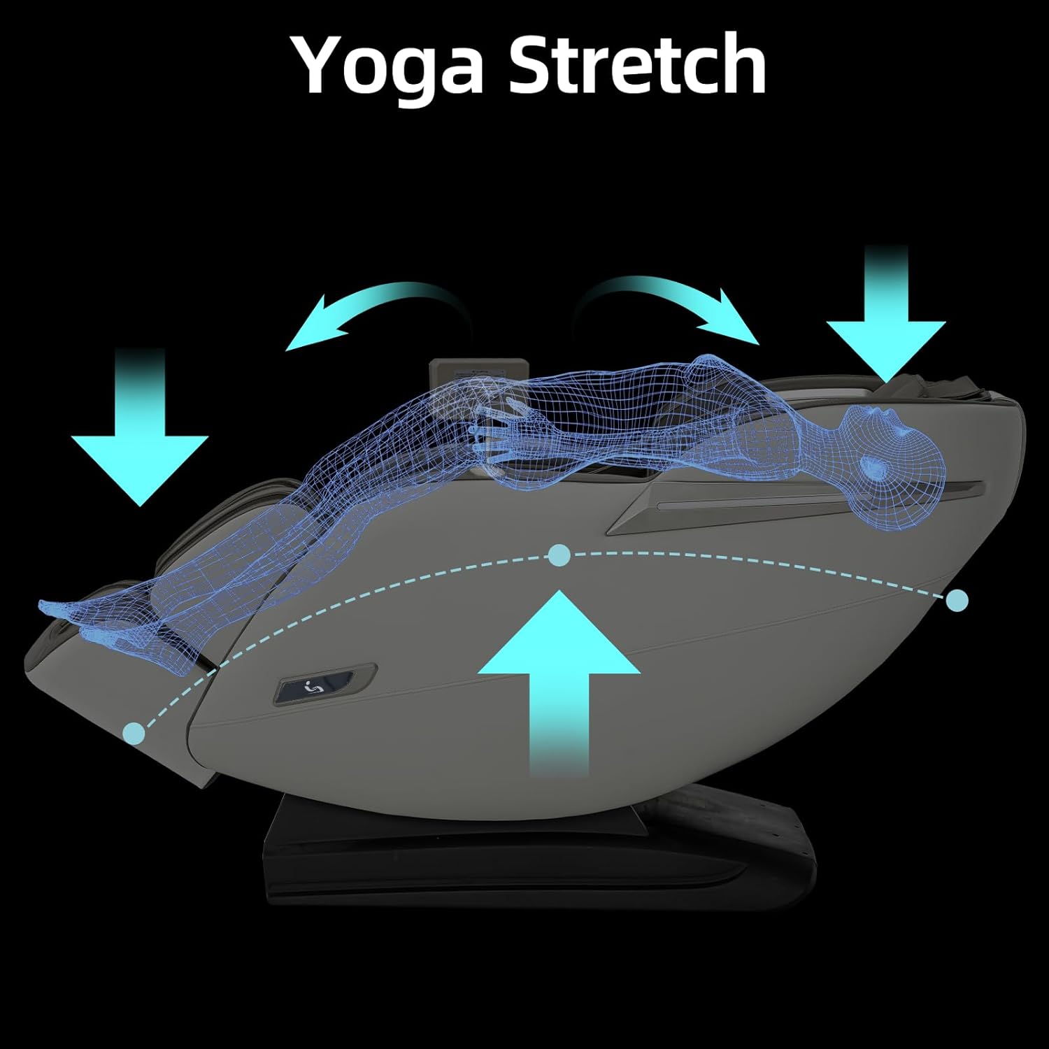 Poltrona de massagem corporal completa MassaMAX 2024, reclinável com gravidade zero, alongamento de ioga, trilho SL, airbags, aquecimento, tela sensível ao toque e massagem nos pés (MD906-Bege)