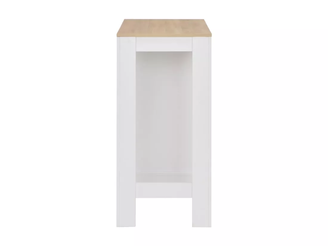 Table de bar avec étagère Blanc 110x50x103 cm