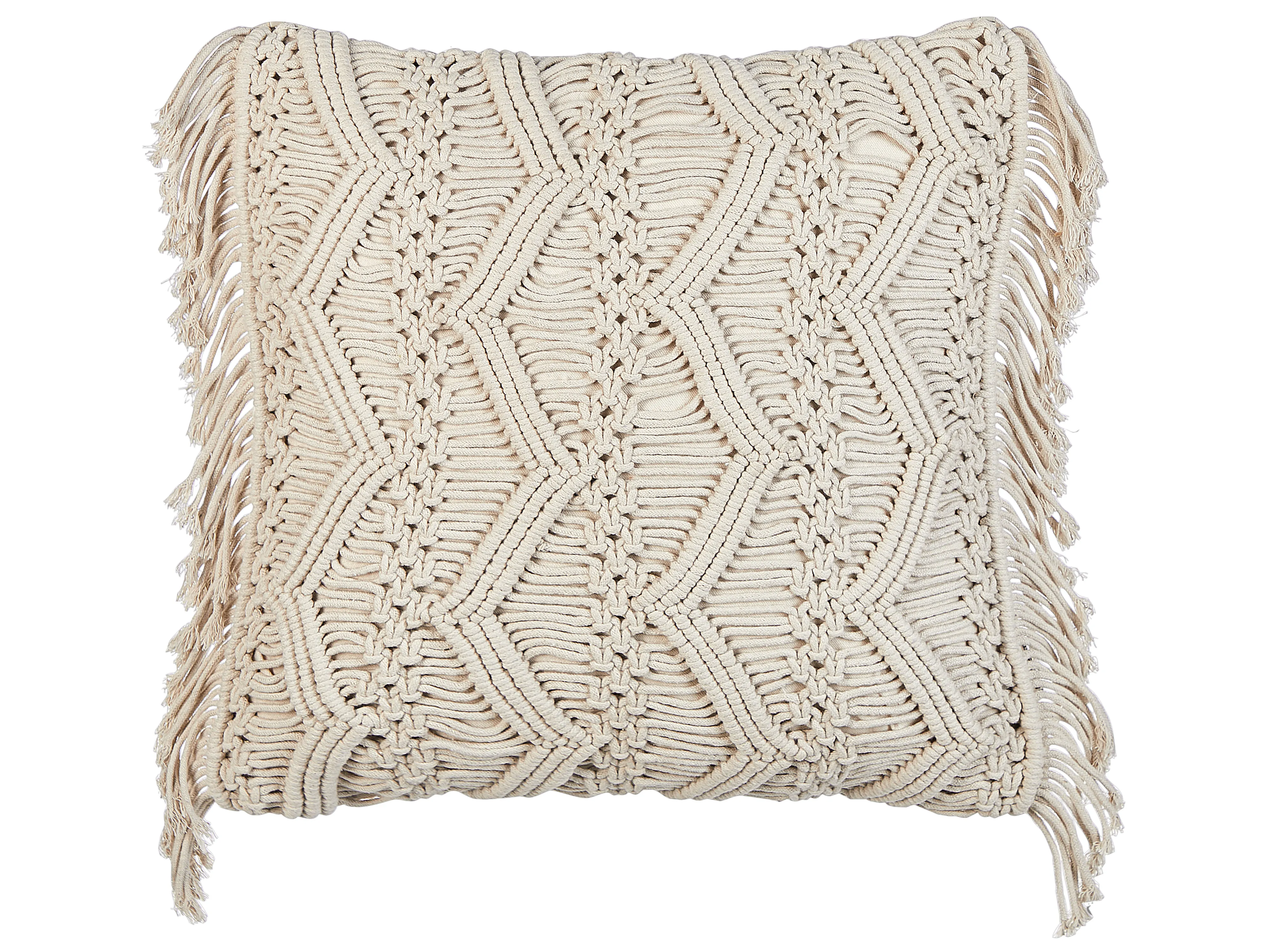 Set van 2 sierkussens KIRIKKALE Katoen 45 x 45 cm Lichtbeige geometrisch patroon
