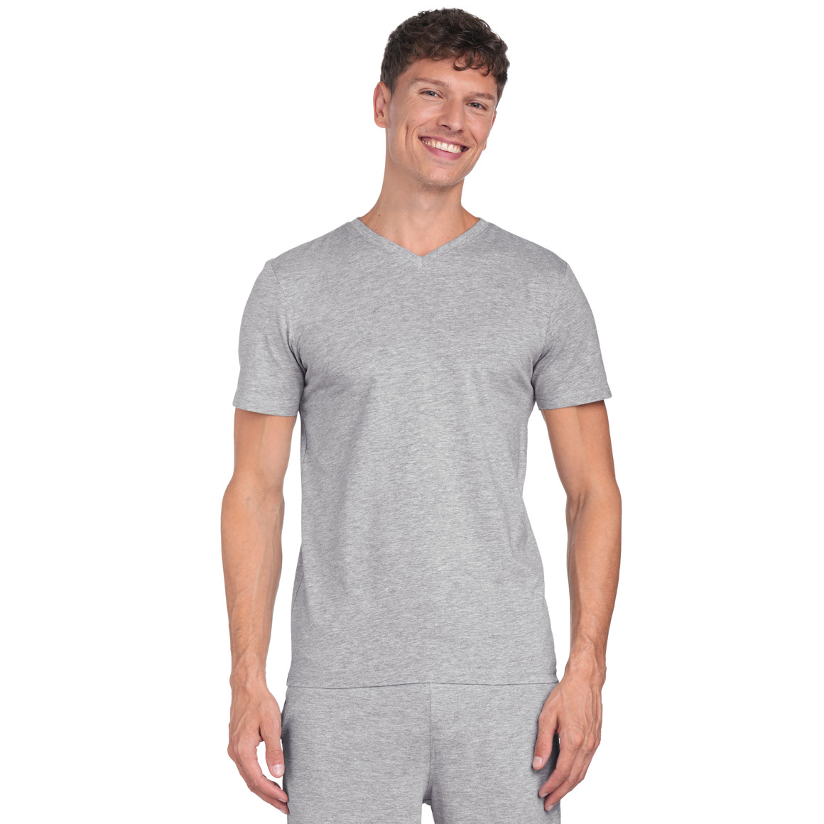 VanVaan 2 Herren T-Shirts mit V-Ausschnitt hellgrau / hellblau