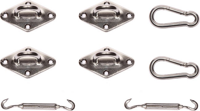 NC Outdoor bevestigingset RVS vierkant