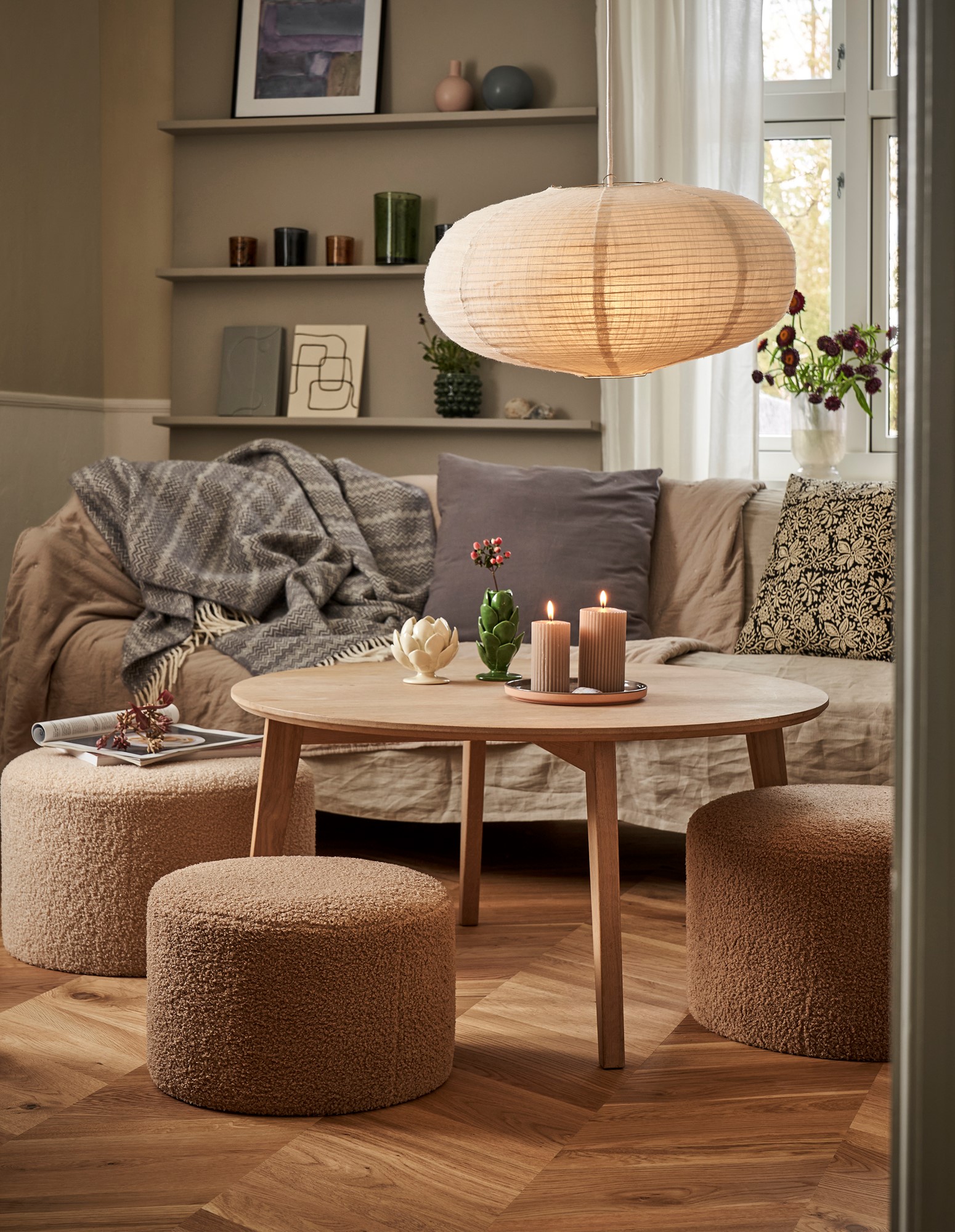 Puf i teddystof | Polyester. 25 x 39 cm. | Silver Grey