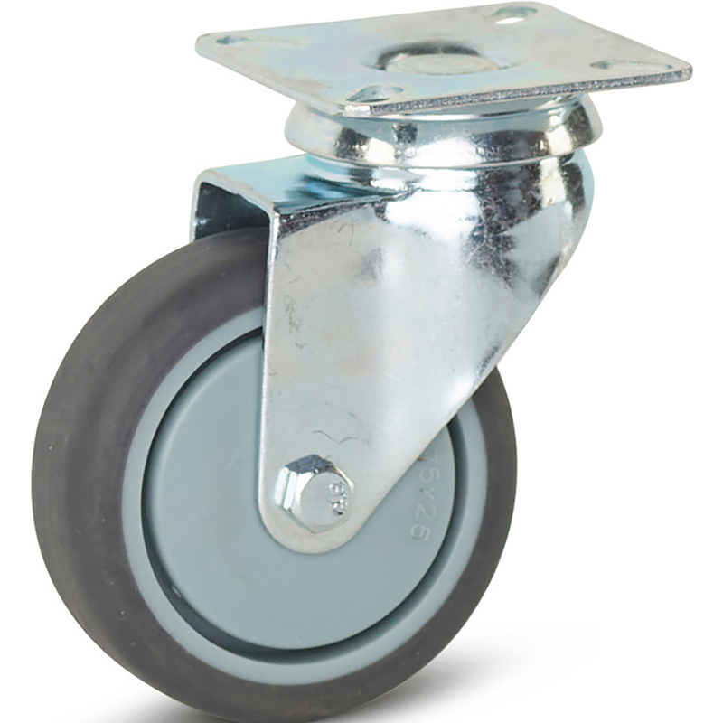 Zwenkwiel TP-rubber 50mm - 40kg draagvermogen
