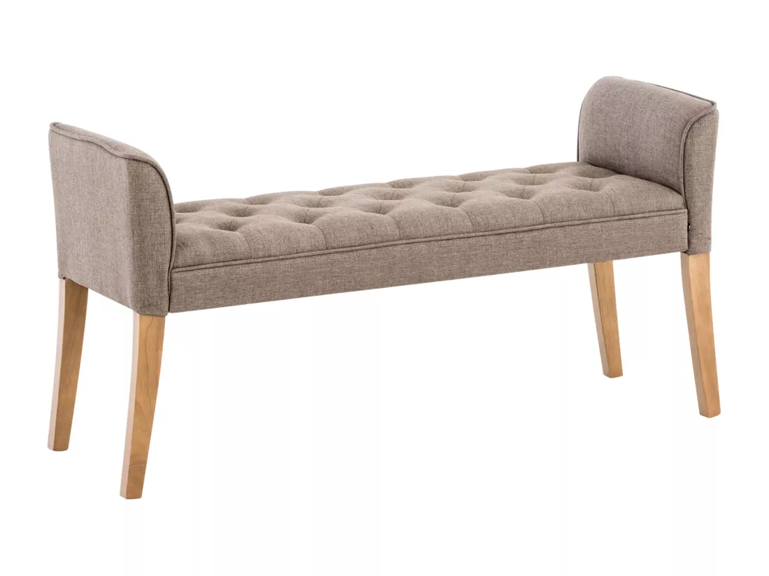 Banquette - Similicuir & Bois - Taupe - Cleopatra