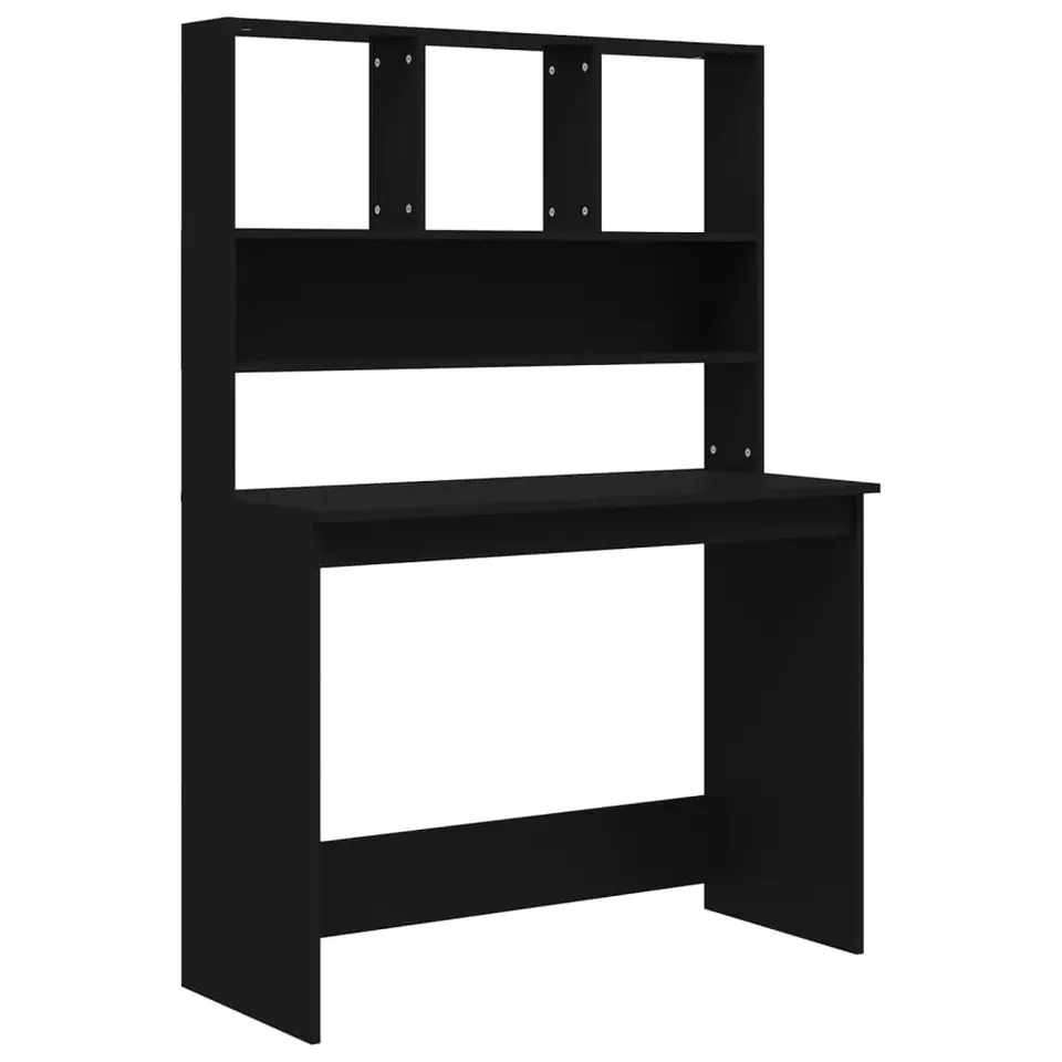 vidaXL - Bureau - Zwart - Bewerkt hout