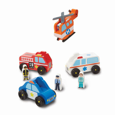 Melissa & Doug Lekesett Redningskjøretøy og Figurer 8 Deler
