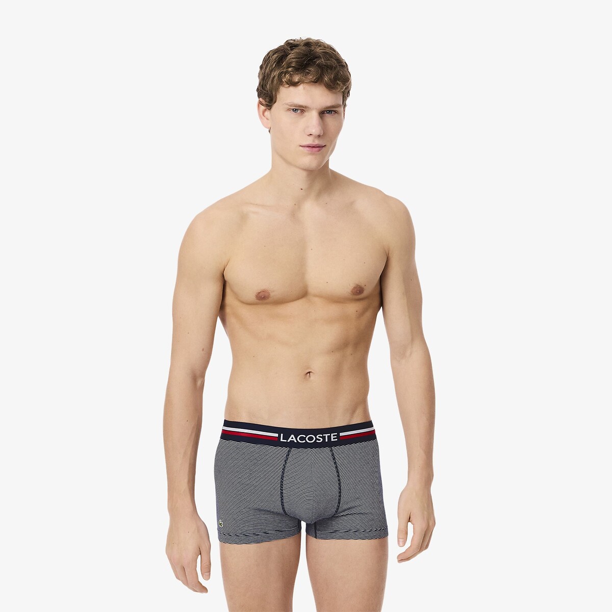 LACOSTE<br>Conjunto de 3 cuecas boxer de algodão elástico