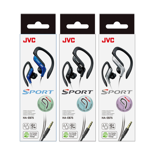 Fones de ouvido esportivos com fio e clipe JVC HA-EB75-RN-U