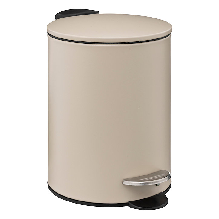 Poubelle de salle de bains ronde 3 litres en métal coloris lin, Ø17 x H.25,5 cm, 5Five