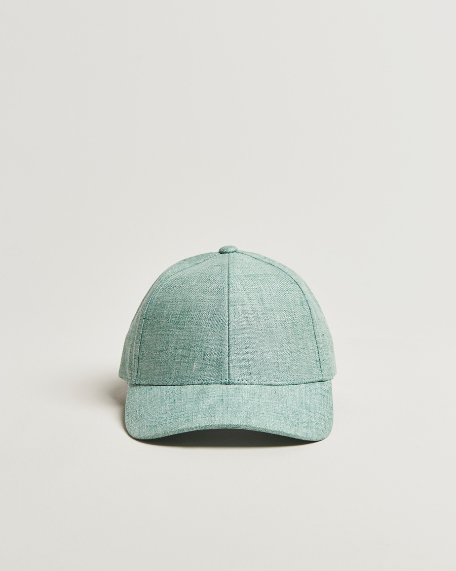 Varsity Headwear Linen Baseball Cap Cyan Green
