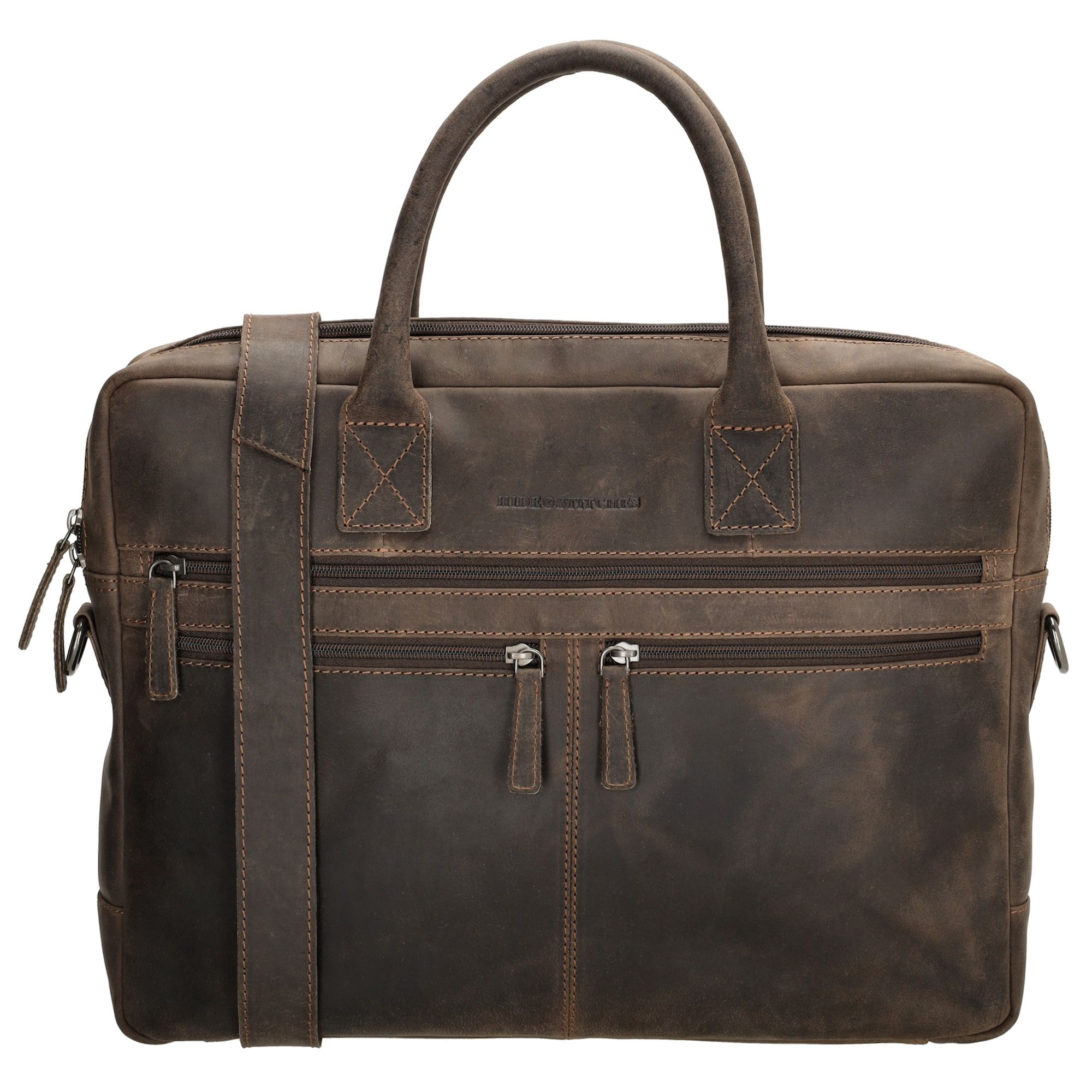 Hide & Stitches Idaho Laptoptas 15,6 inch Donkerbruin