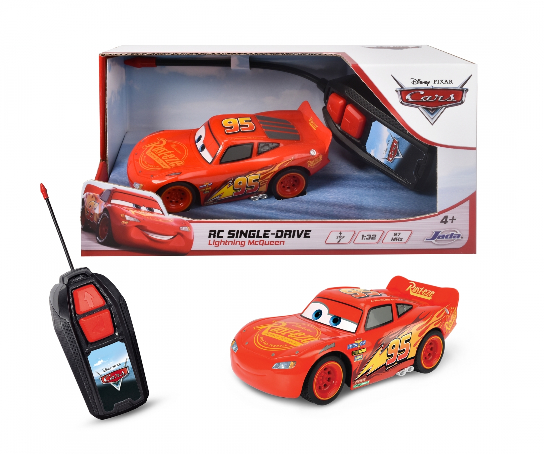 Disney Pixar Cars Ferngesteuertes 27MHz RC Spielzeug Auto Rennwagen Fahrzeug (203081000) Lizenziert - Lightning McQueen