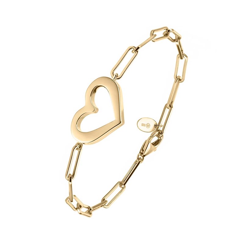 Bracelet Chaine Argent Doré Coeur Valentine