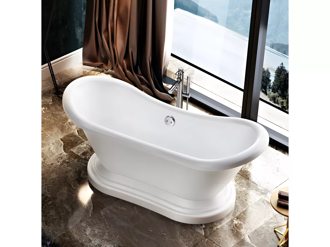 Baignoire ancienne rétro sur socle DARLINGTON Blanche 175 cm