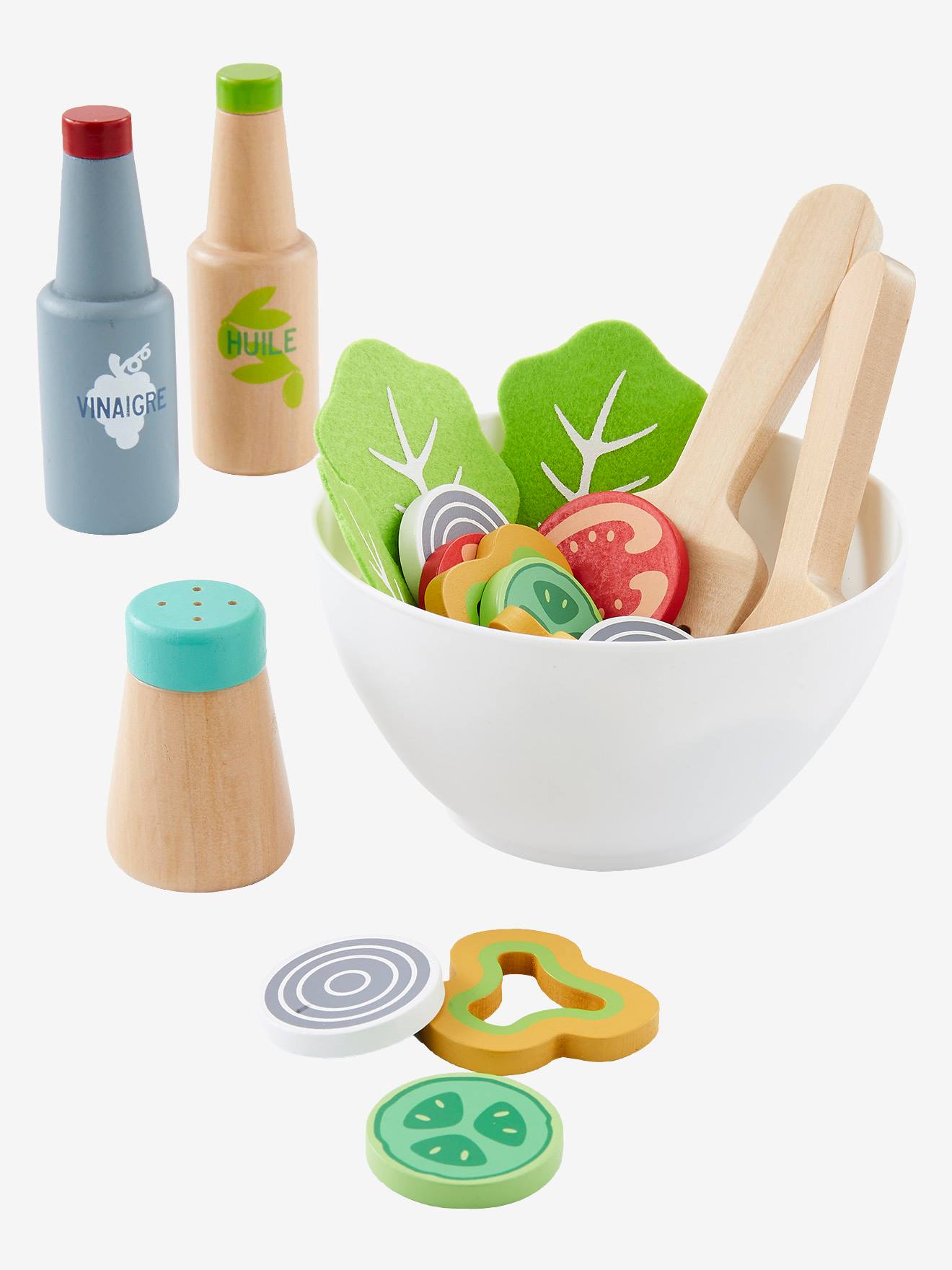Conjunto de salada de madeira com certificação FSC®, lote verde-água