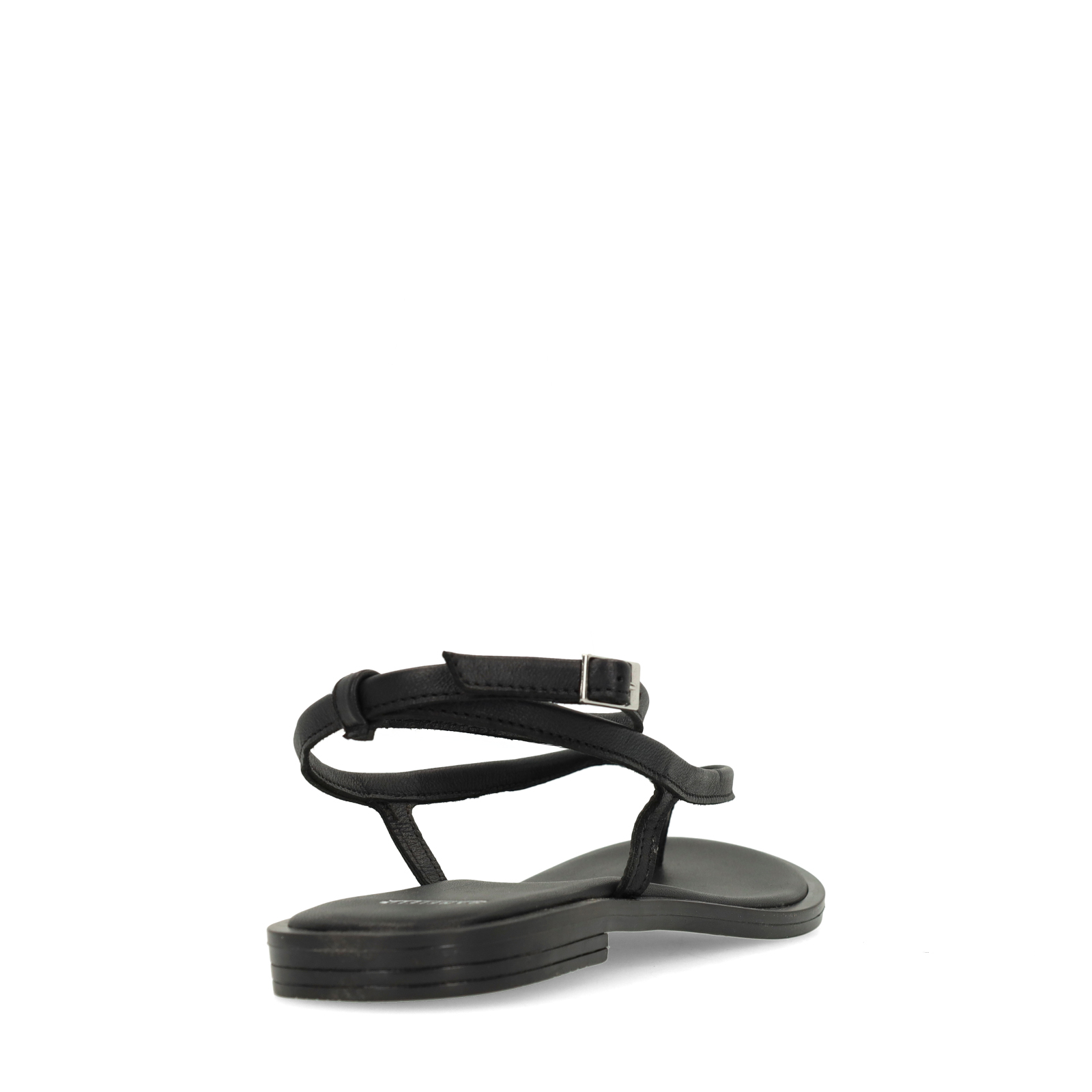 Manfield X Jolielot - Zwarte leren sandalen
