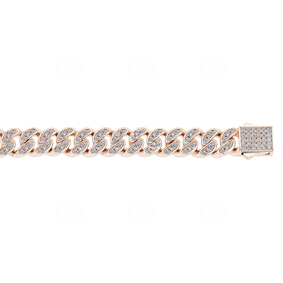 8mm Cuban Link Panzerarmband Rosé vergoldet mit Zirkonia